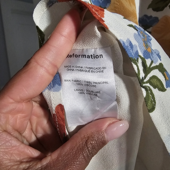 Floral Slip Midi Dress in Cream with Yellow & Red Blooms - Picture 6 of 9